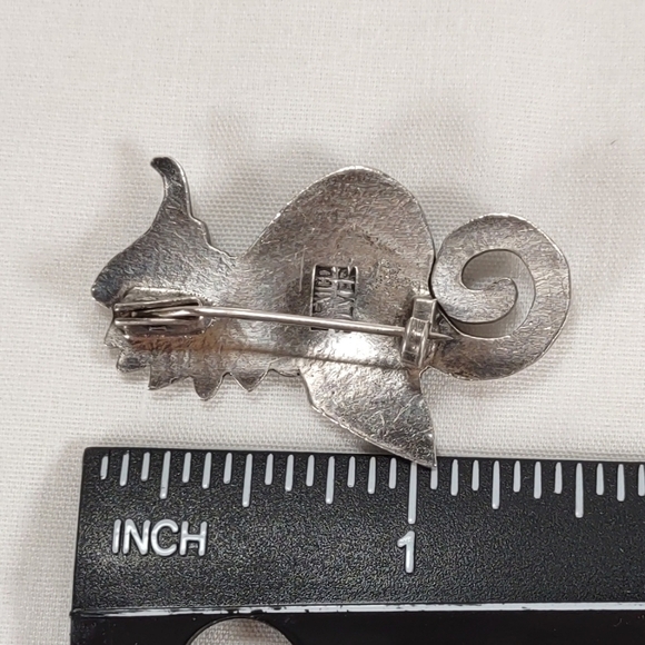 Vintage 1930's-40's Mexico Silver Seahorse Brooch - Picture 9 of 9